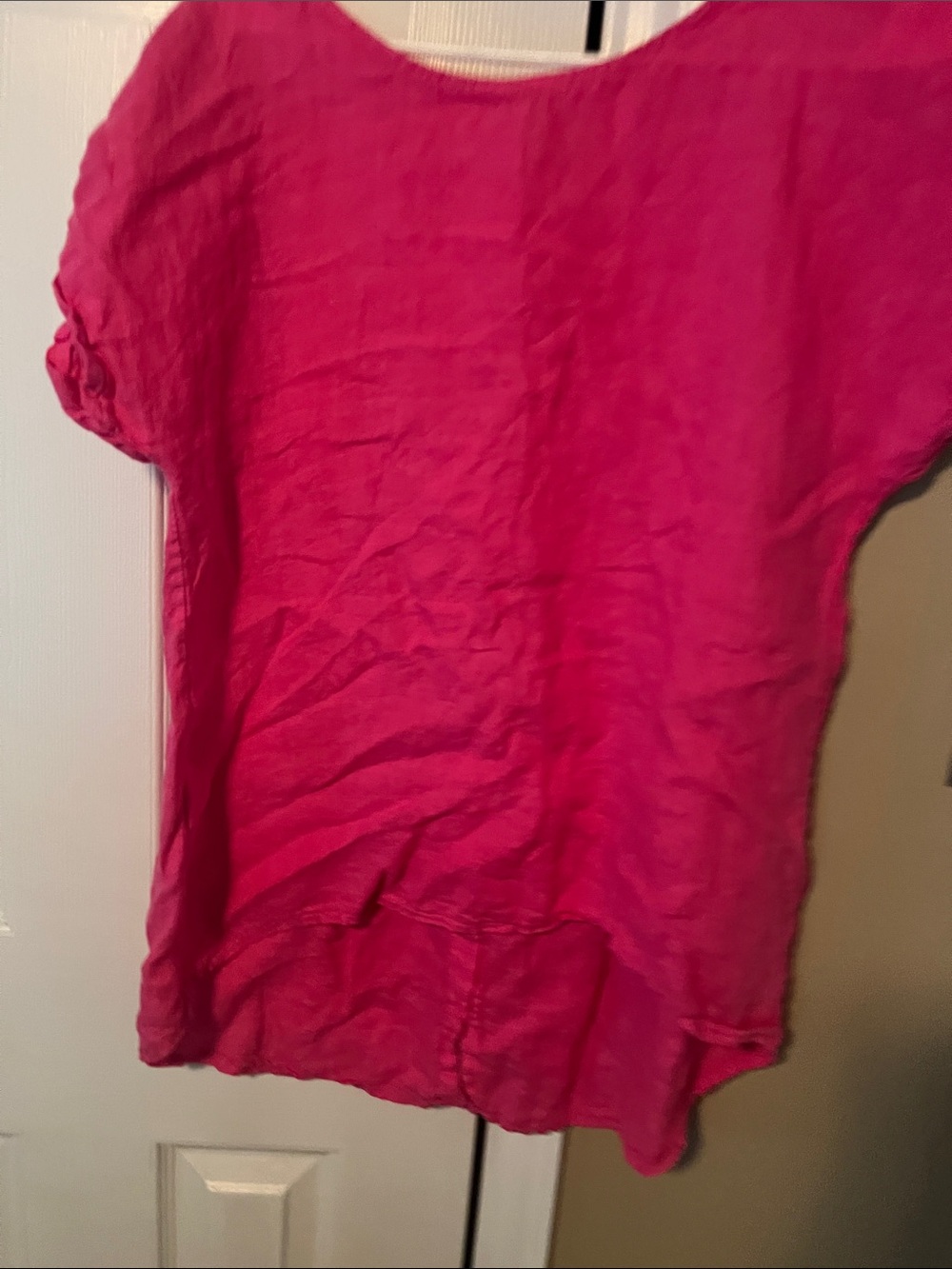 Terzo millennium Women's Hot Pink Short-Sleeve Linen Top xl made in Italy